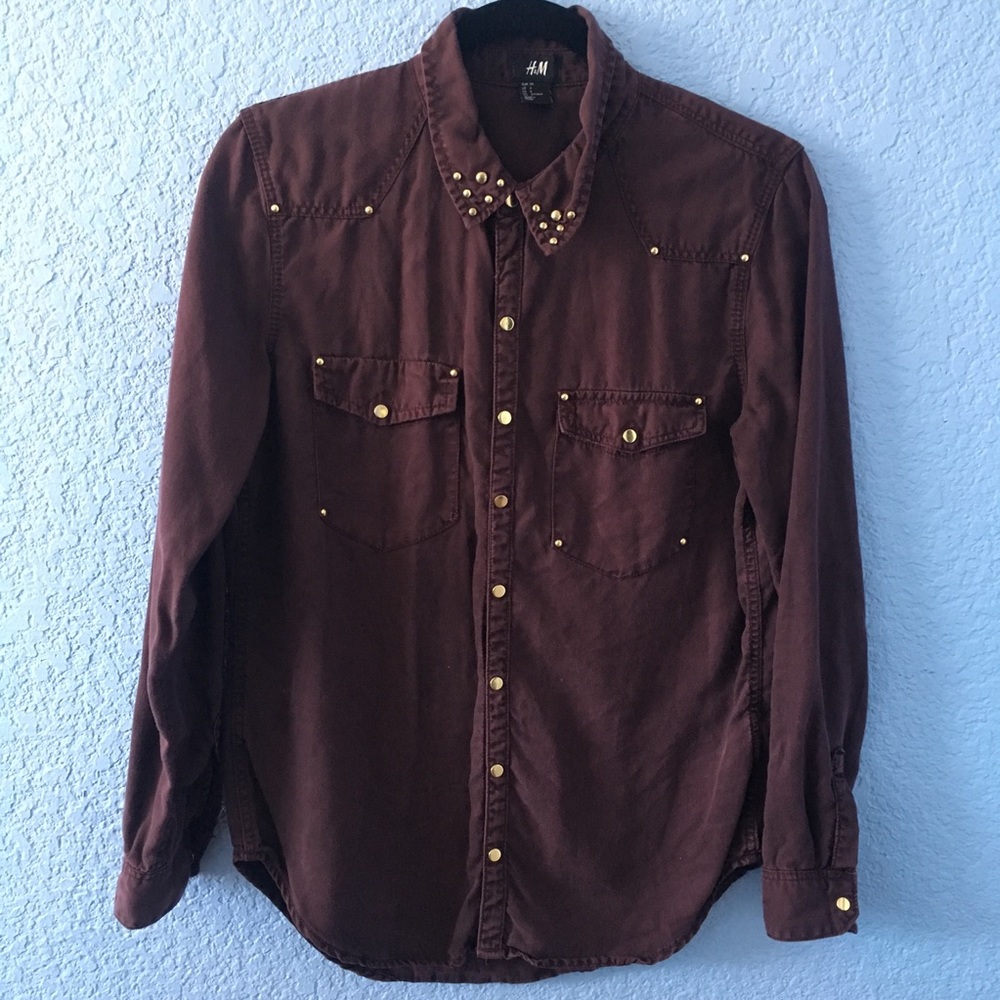 H&M Button Down long sleeve top size 6 (S)